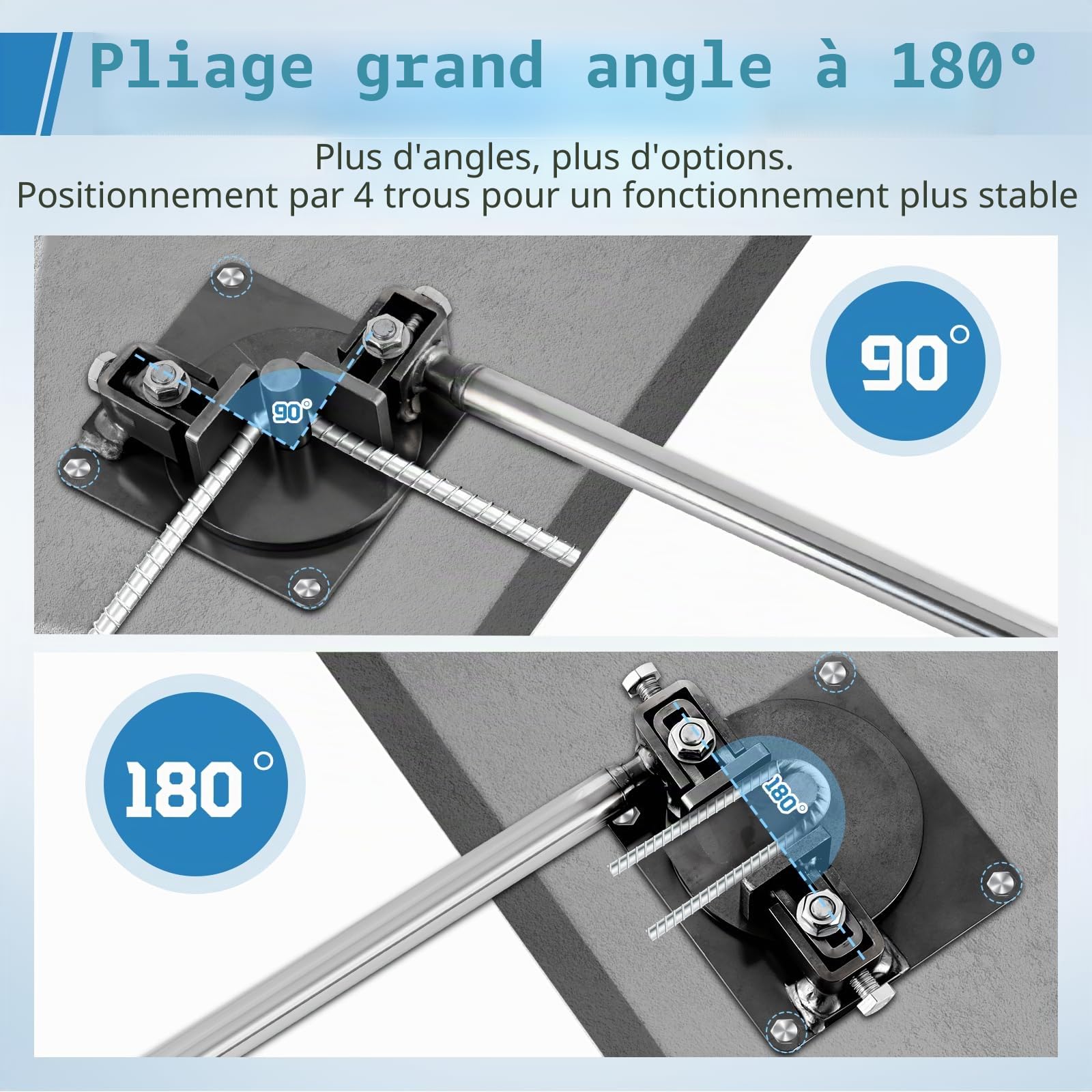 MXBAOHENG Cintreuse de barres d'armature de construction portable de 1-14mm Machine à cintrer portable pour tiges déformées Outil de pliage de barres d'armature pour acier rond/acier renforcé/fer plat