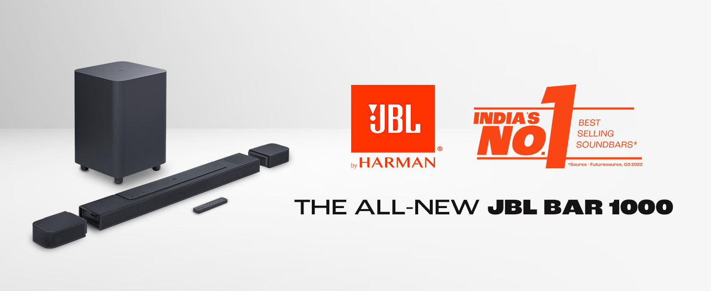 JBL Bar 1000 Pro, 11.1 (7.1.4) Channel Truly Wireless Soundbar
