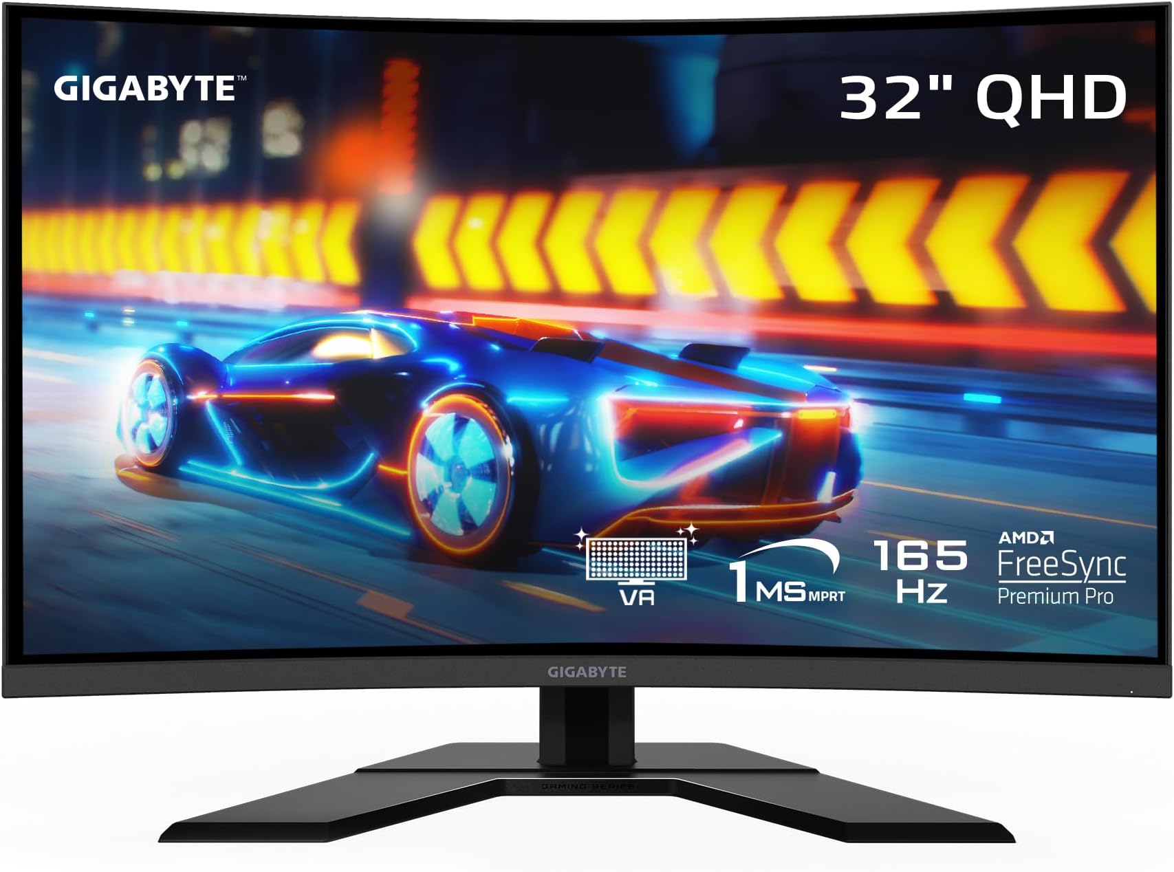 GIGABYTE G32QC A (32" 165Hz 1440P Curved Gaming Monitor, 2560 x 1440 VA 1500R , 1ms (MPRT) Response Time, 93% DCI-P3, VESA Display HDR400, FreeSync Premium Pro