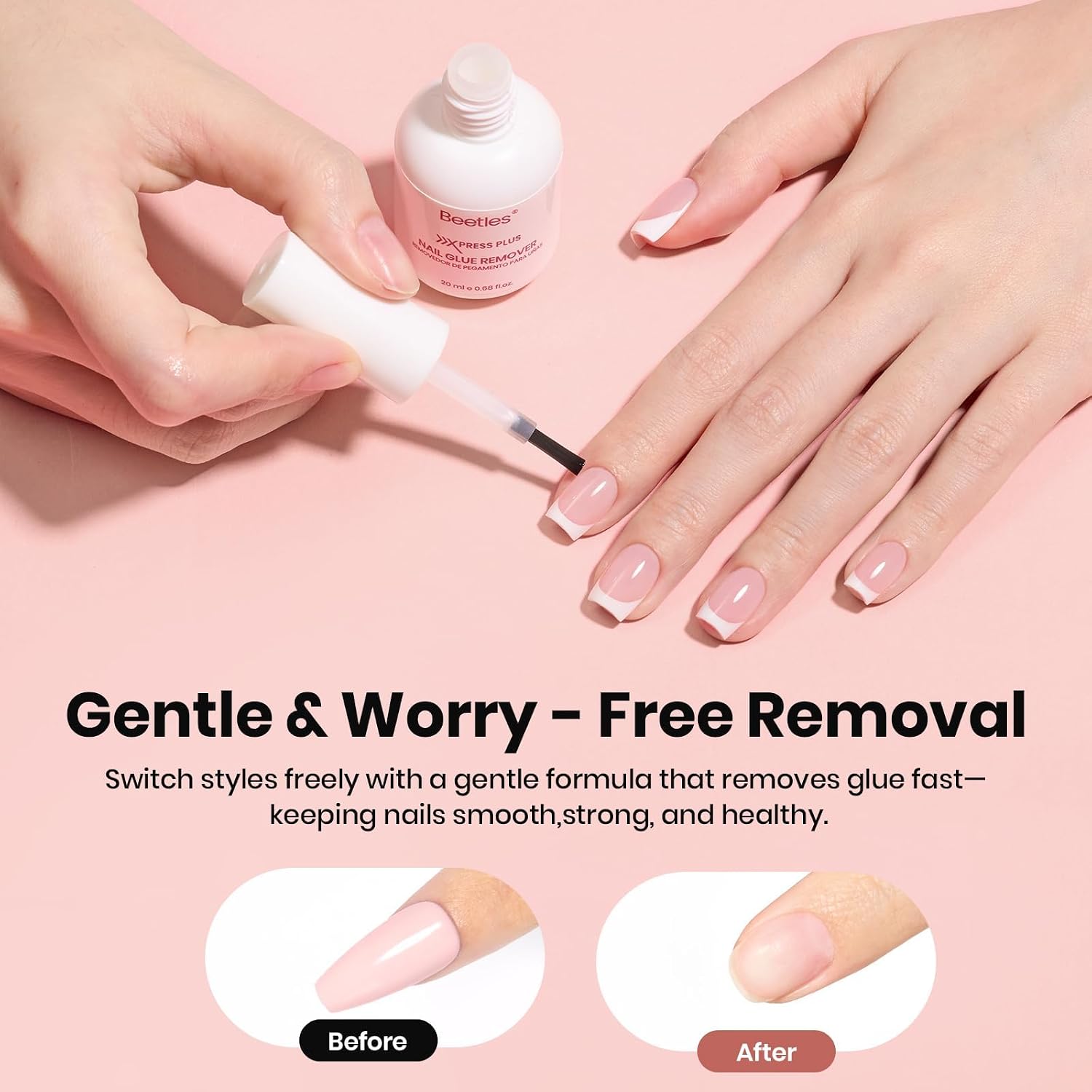 Beetles 4Pcs Press-On Nail Essential Kit, Fast Dry Nail Glue