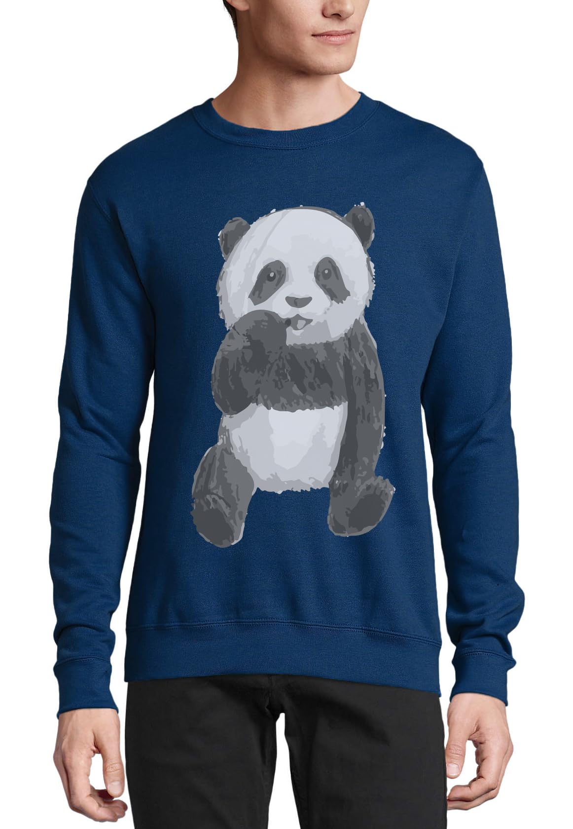 Pull en coton bleu marine panda idéal pour la cour de récréation et l'école - 3