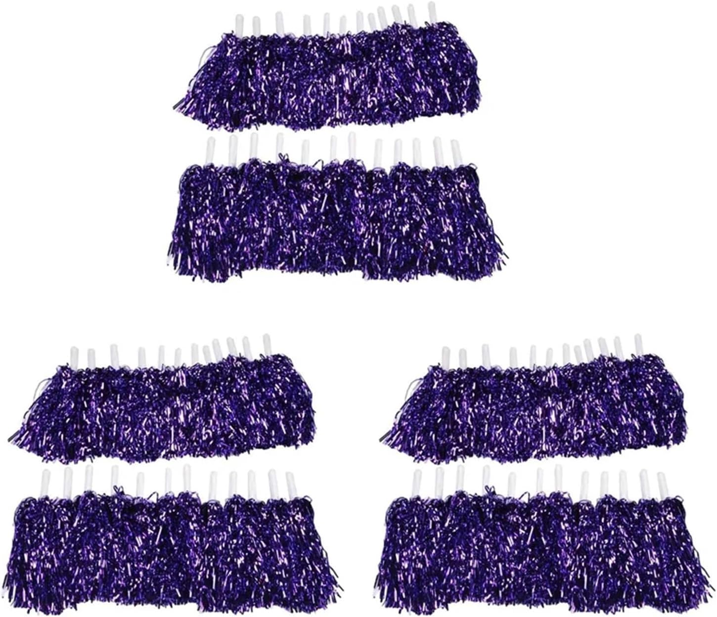 Pom Poms Cheerleading 48Pcs Cheerleading Pom Poms Metallic Foil Cheer with Plastic Handle for Adults Kids Cheerleaders Party Purple