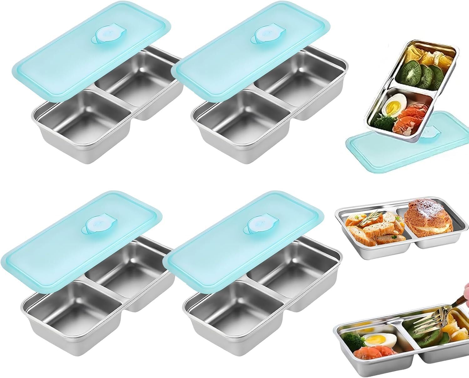 Recipientes para refrigerios de acero para pícnic y lonchera bento a prueba de fugas