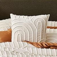 Vista 3 de INDACORIFY Hermosa funda de edredón de algodón blanco con diseño bohemio, funda de edredón Doone de algodón indio lavado, 2 fundas de almohada, ropa