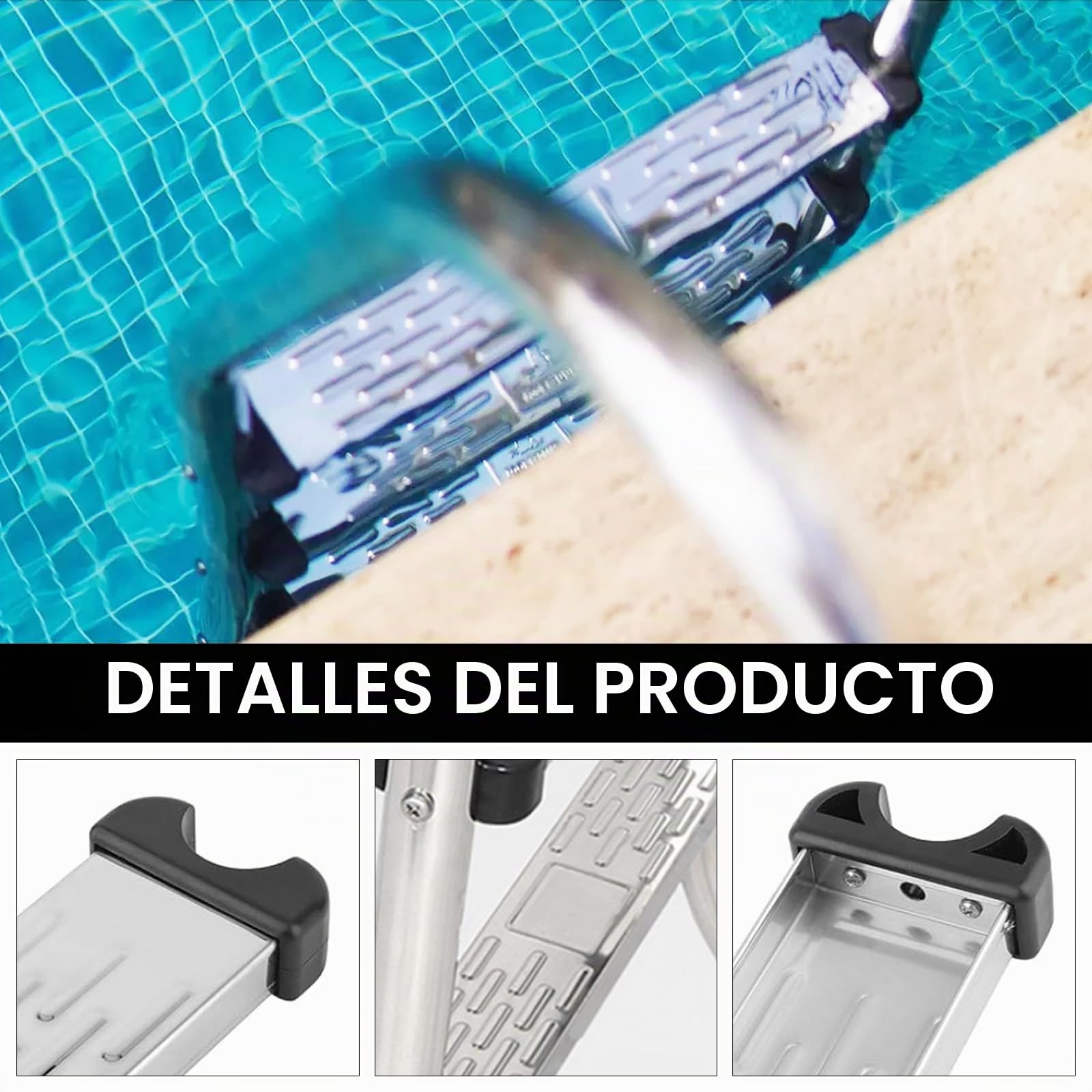 Peldaños para Escalera Piscina, 3 Piezas Peldaño Piscina Antideslizante Escalera Repuesto Acero Inoxidable General Escalera Piscina Accesorios Antideslizantes Piezas Escalera Piscina Pedal Escalera