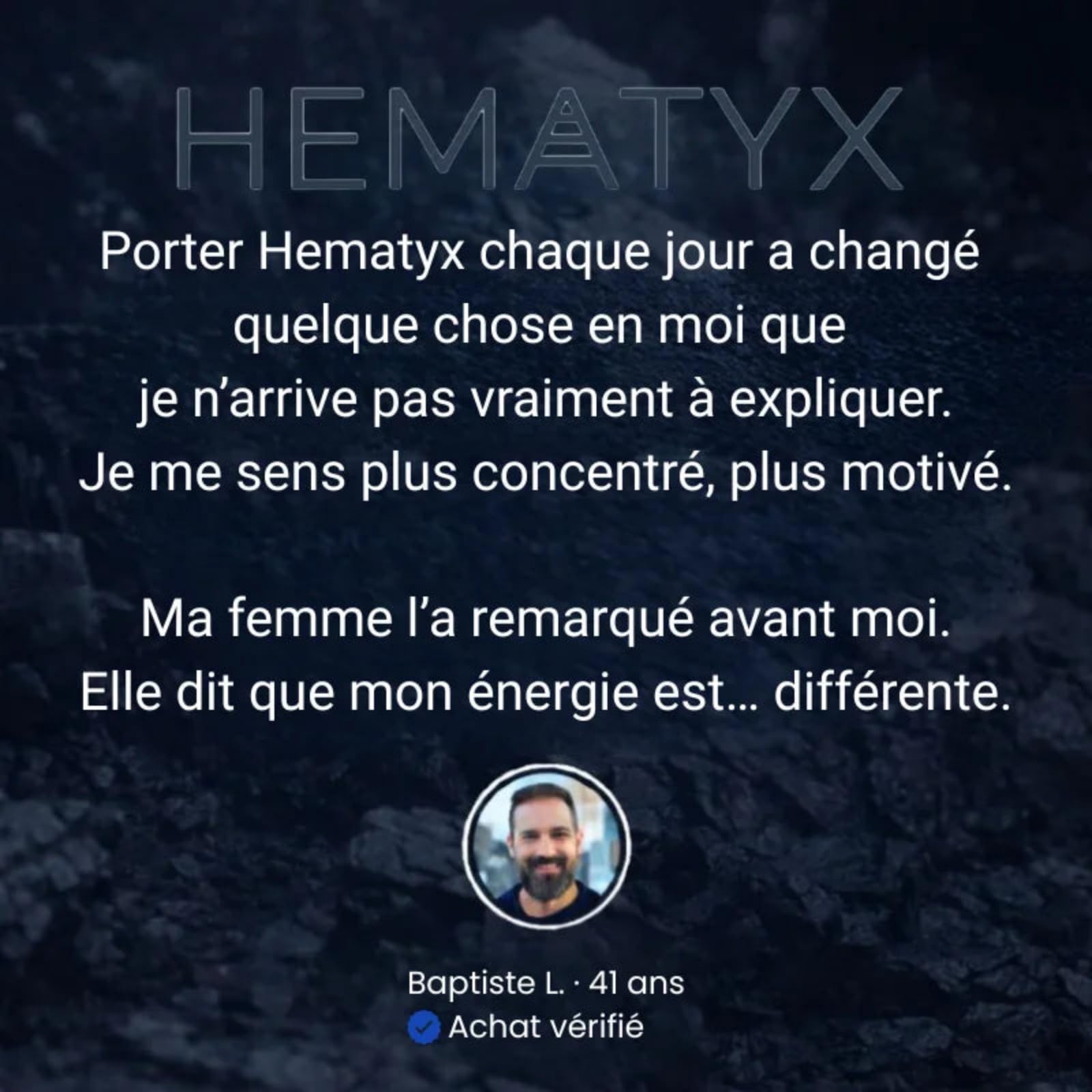 Hematyx Intense Bracelet en hématite naturelle pour homme，Un accessoire élégant pour le poignet, stylé et polyvalent, qui convient à toutes les occasions