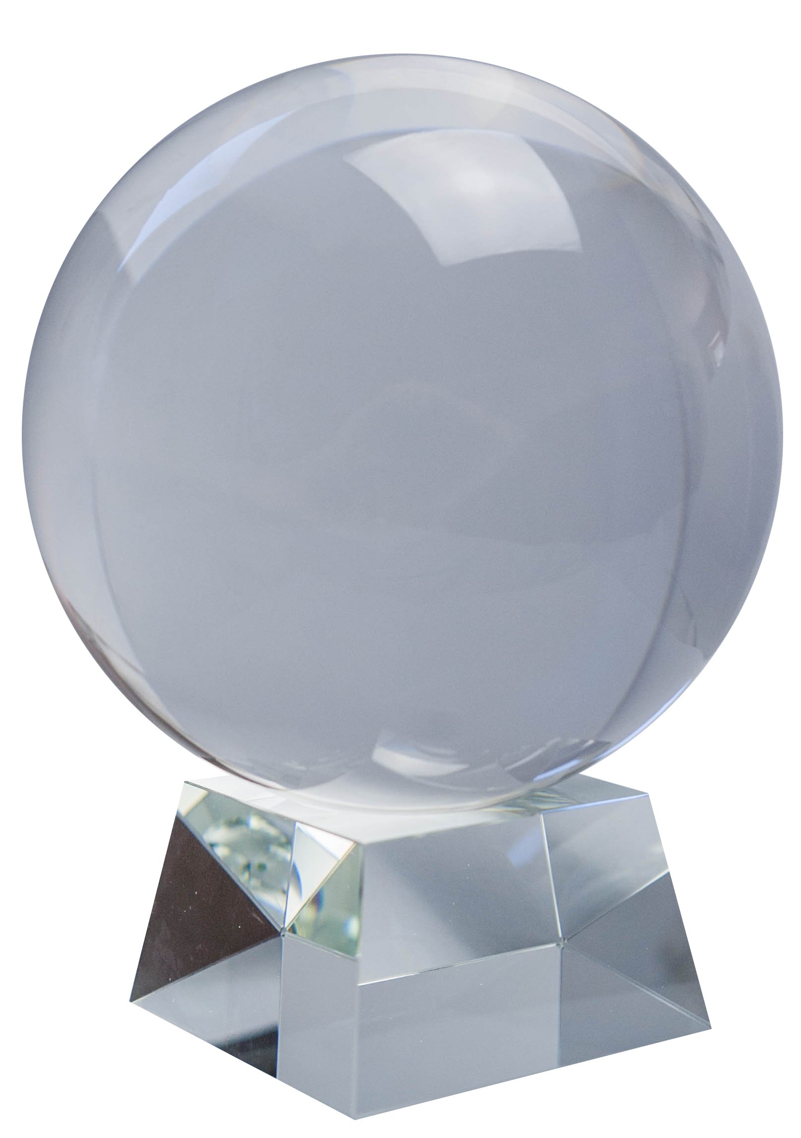 Bola de cristal Preciosa Cristal de 12 cm con base decorativa de vidrio transparente