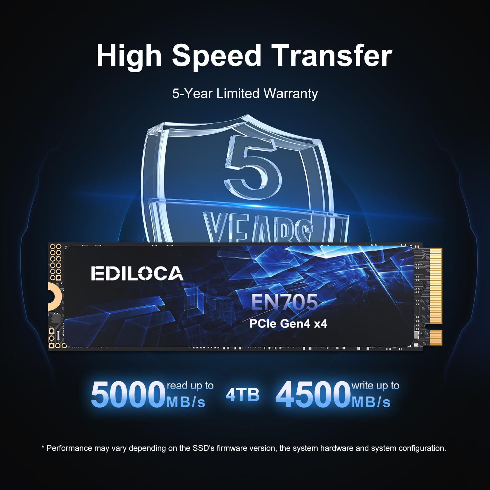Amazon | Ediloca EN705 SSD 4TB PCIe Gen4 NVMe M.2 2280 PS5
