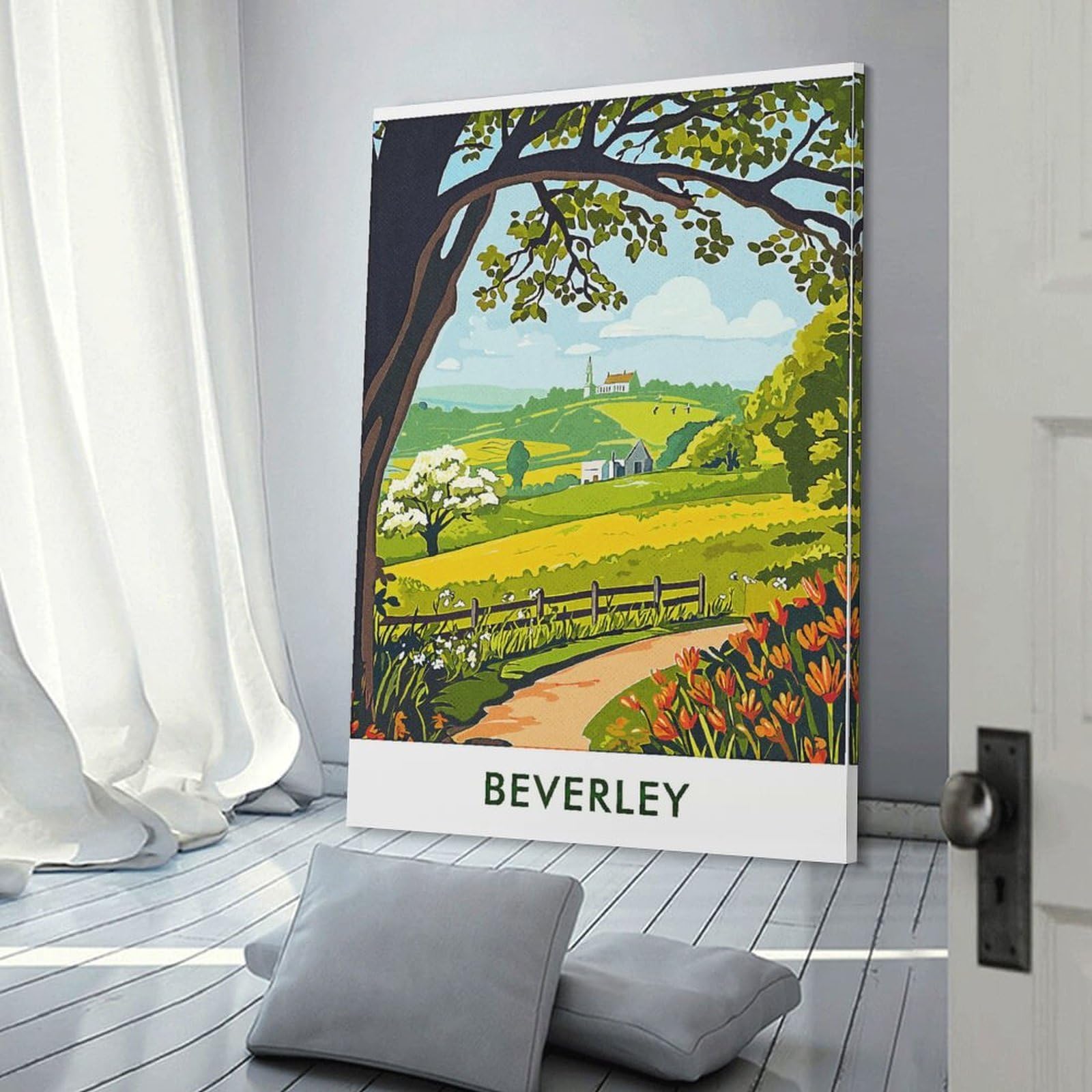 Junmoney Beverley Landscape Wall Art Print, 20x30inch(50x75cm), for Front Hall, Corridor Or Welcome Spaces, Wall Decor to Refresh Empty Corners