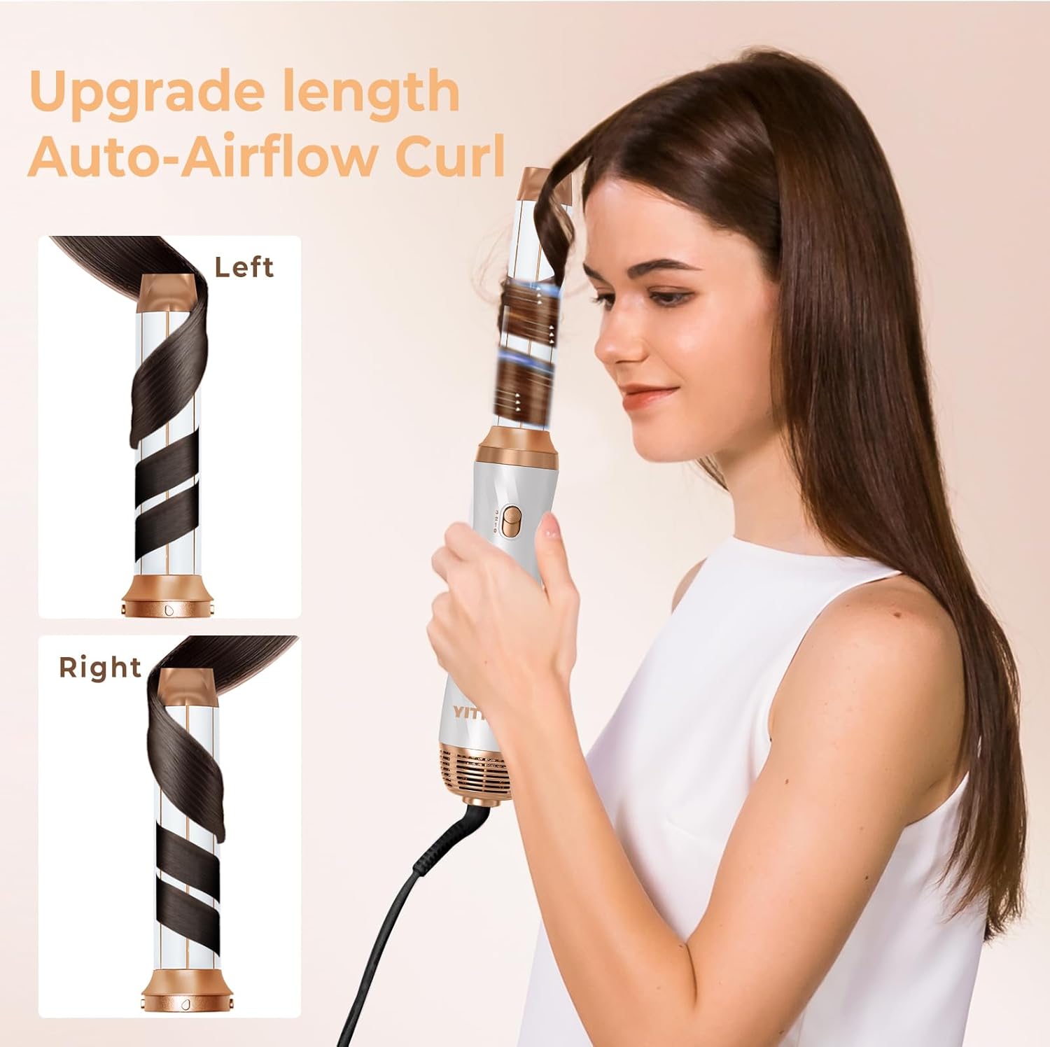 6 in 1 Hair Dryer Brush Set, Blow Dryer Brush Upgrade Detachable Air Styler Wrap Air Curler, Curly Twist Hot Curling Iron, Negative Ion Blow Dryer Hot Styler, Travel Hair Styling Tool