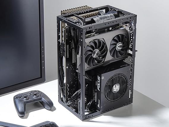 SSUPD Meshroom S V2 Mini-ITX Gaming PC Case (SFF), Full Mesh No Riser Cable, Compatible ATX MB/RX9070/5090/280mm AIO, USB Type-C (Black Variant B)