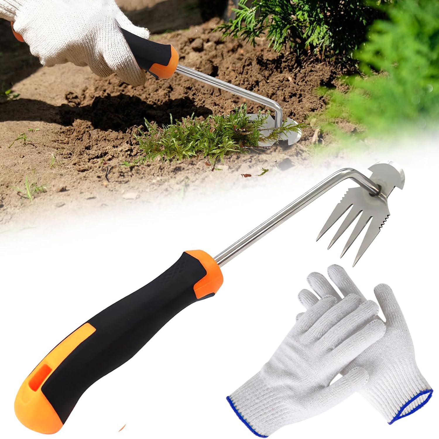 Grasstecher 4-Zahn - Unkrautentferner Für Garten & Beet