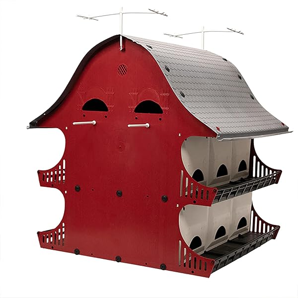 16 Family Purple Martin Barn, Durable Polypropylene Plastic, Easy Assembly, Fits S&K Telescoping Pole, Maintenance-Free,