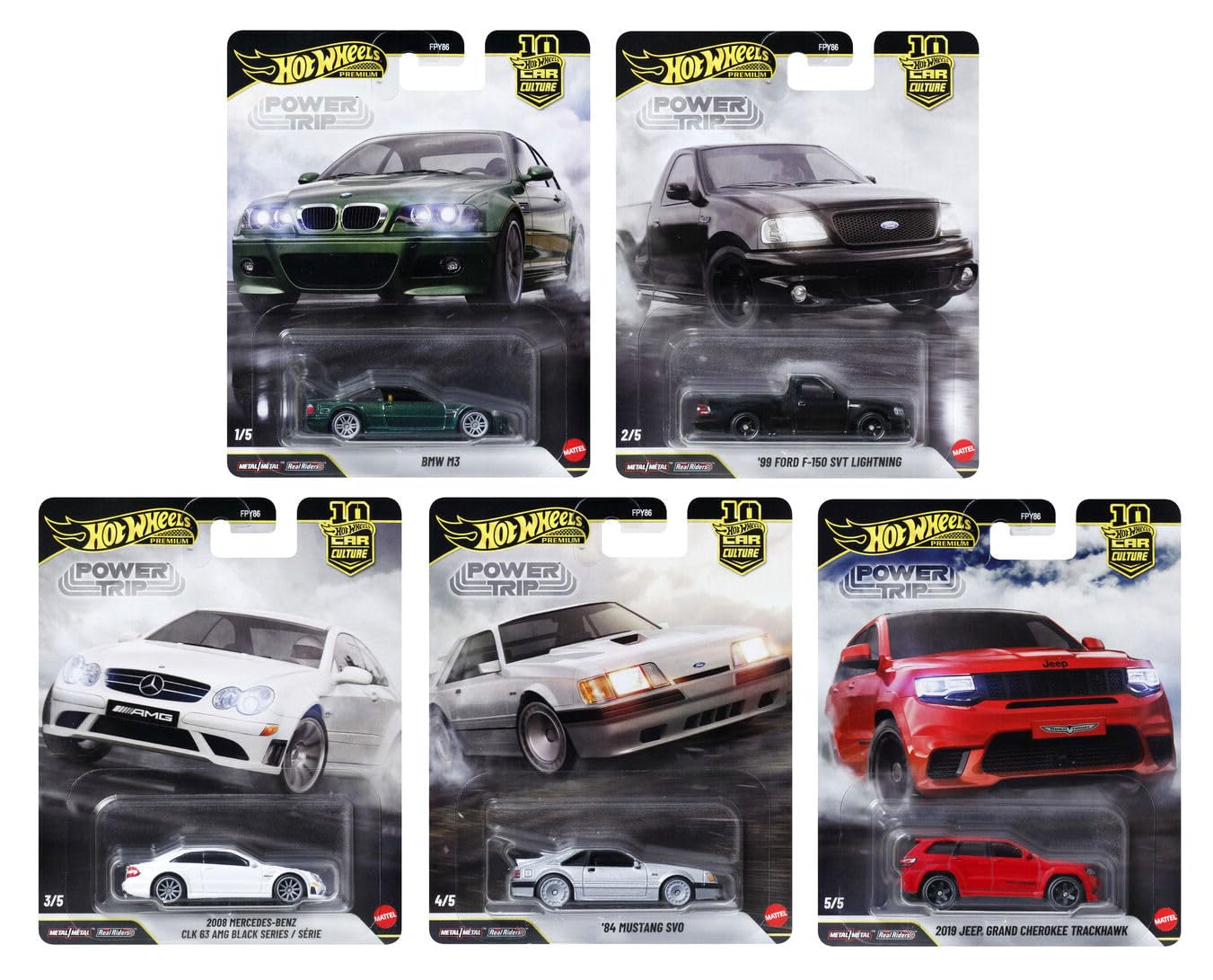 Hot Wheels Premium Car Culture 2026 - Power Trip - FPY86-961R Set of 5 - 1