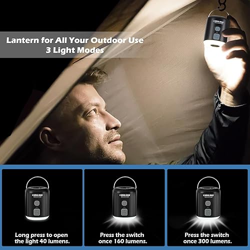 Miniatura 3 de CAMULAND Mini bomba de aire con diseño magnético, linterna de campamento, bomba eléctrica para inflables con batería de 1400 mAh recargable para