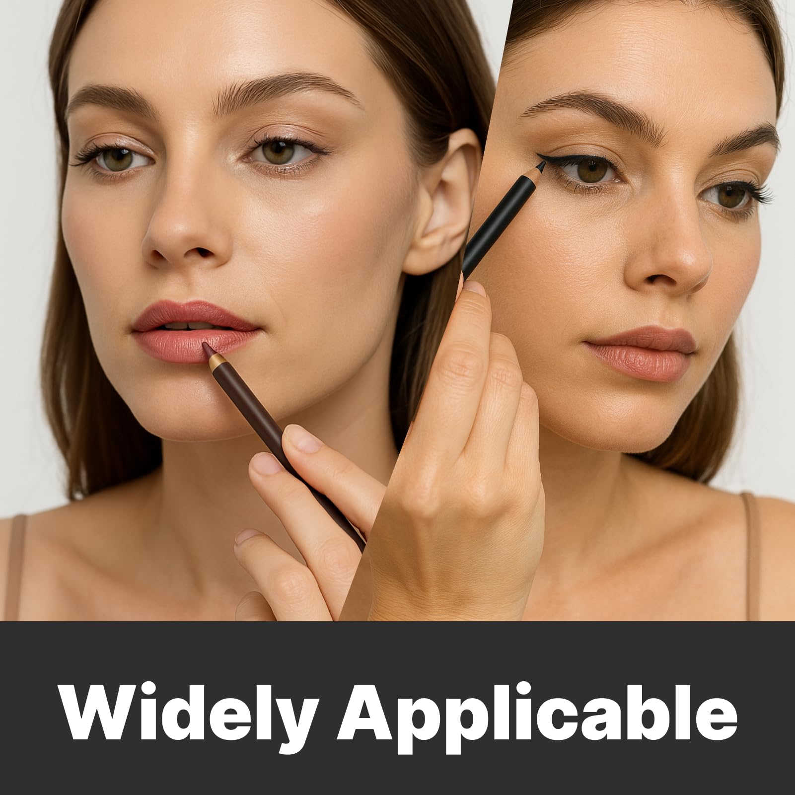 3 pezzi temperamatite trucco, temperino doppio per matite kajal/eyeliner, con contenitore, portatile per matite sottili e spesse, accessorio make-up
