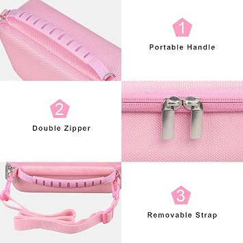 Canboc Carrying Case for Canon PowerShot V1 Hybrid Digital Camera & Accessory Kit (Flexible Tripod, Adapter and More), V1 Camera Bag with Strap, Mesh Pocket fit Cable, Battery, Battery Charger, Pink