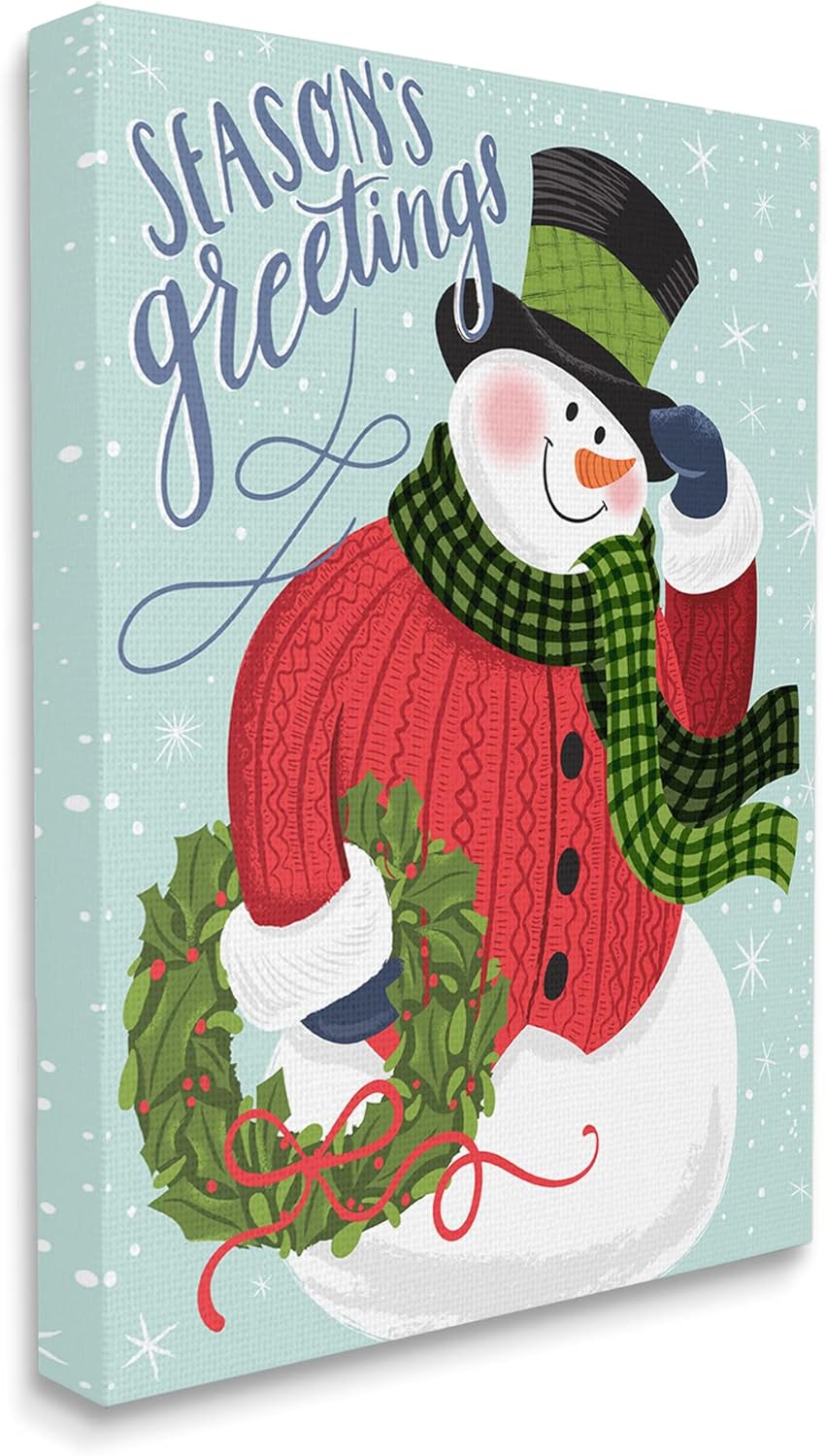 Stupell Industries Season's Greetings Expression Festive Winter Holiday Snowman