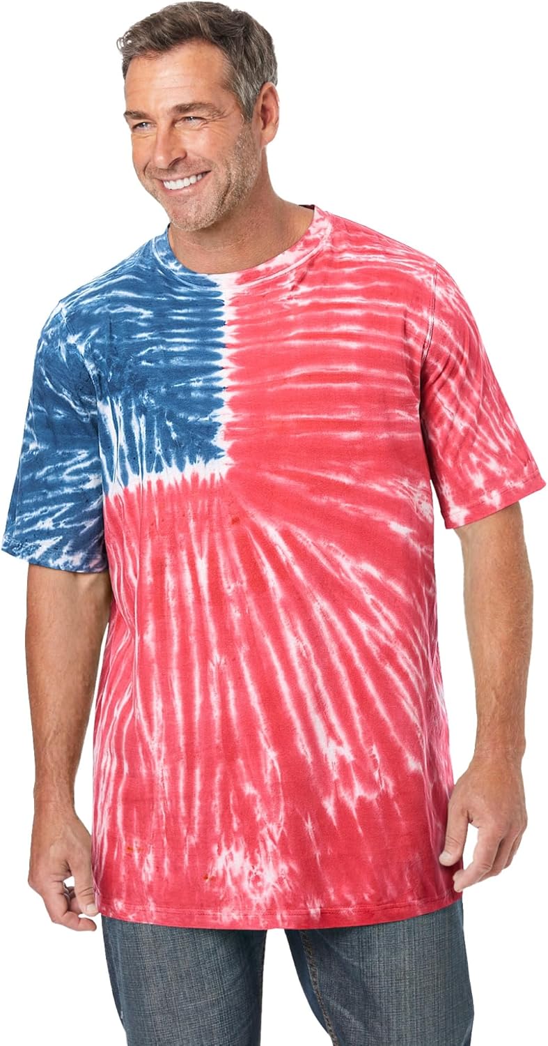 KingSize Men's Big & Tall Lightweight Tie-Dye Crewneck Tee