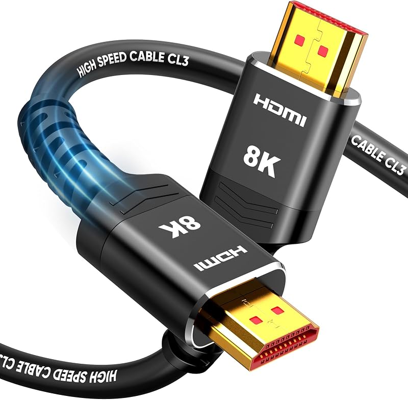 Highwings Short HDMI Cable 2FT/0.7M, HDMI 2.1 Cable Ultra High Speed [in-Wall CL3 Rated Certified, 4K@120Hz, 8K@60Hz, 48Gbps, HDCP 2.2&2.3, eARC, Ethernet], Compatible for PS5, Monitor, PC and More