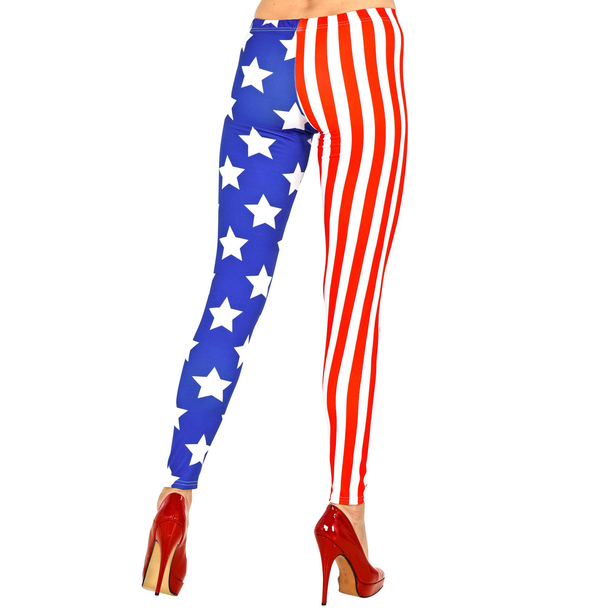 W WIDMANN MILANO Party Fashion - Damskie legginsy USA, amerykańska flaga, sport, kostium