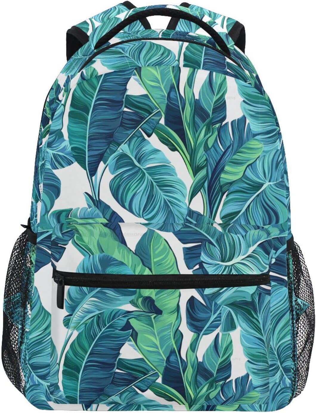 Wamika Tropical Leaves Backpacks for Kids Women Men, Palm Tree Green Computer Laptop Backpack, Casual Book Bag Travel Sports Camping Daypack