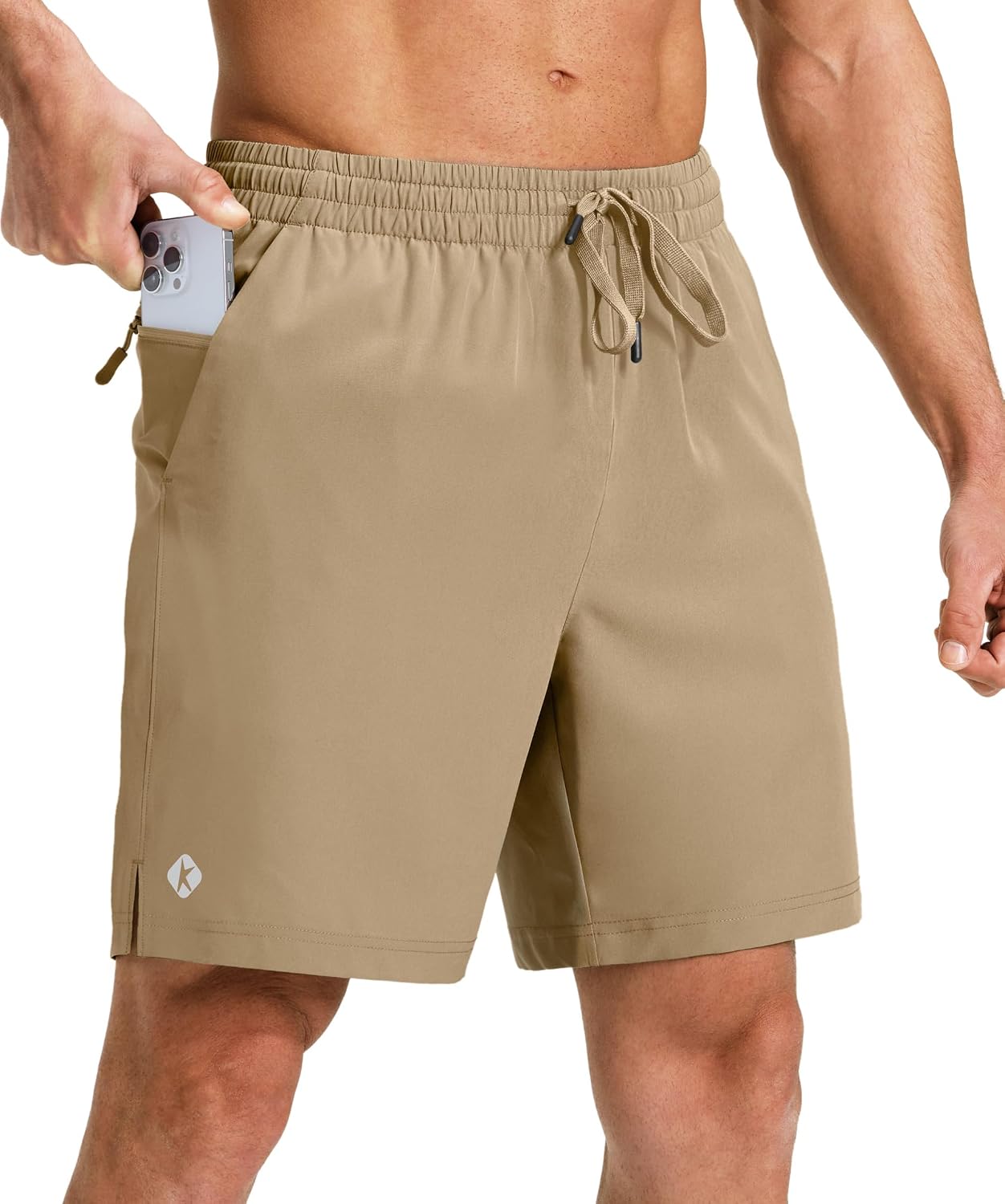 Ksmien Men's Running Shorts 7 Inch with Zipper Pockets Quick Dry Lightweight Athletic Shorts for Workout Gym Basketball