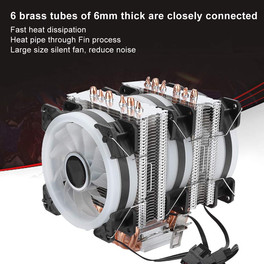 SIXRUN Lan Shuo Ventilador para CPU, 6 Tubos de Cobre 3RGB