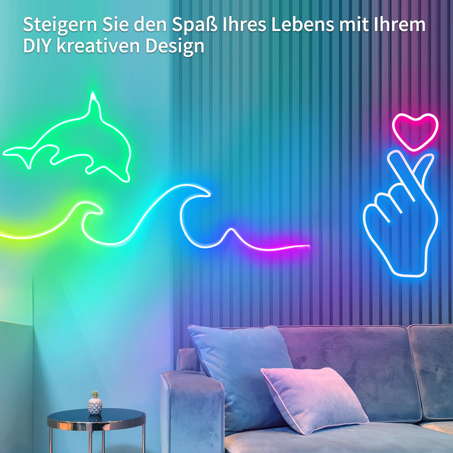 segrass Neon LED Streifen 30m 24V Fernbedienung App-Steuerung | IP65 Wasserdicht Flexibel LED Streifen RGB LED Strip Neon Seil Lampe Anwendbar für Schlafzimmer und Außendekoration