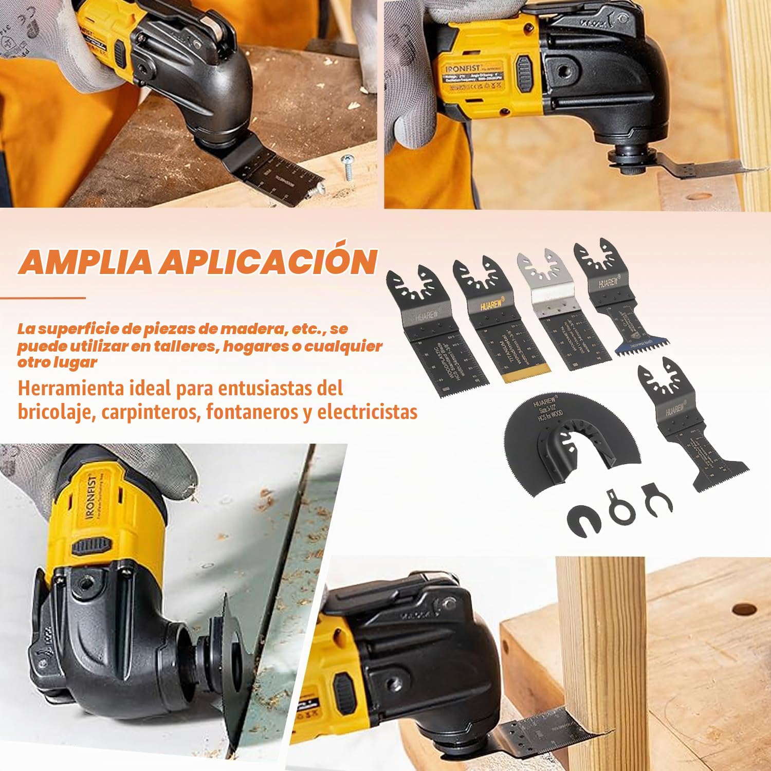 27 Piezas Cuchillas de Sierra Oscilante | Hojas de Corte para Herramientas Oscilantes Accesorios Multiherramienta para Plásticos, Madera, Metal