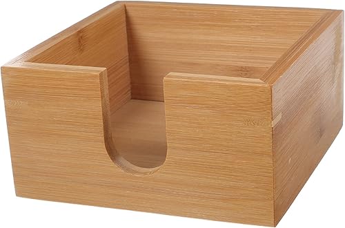 Miniatura 3 de Servilletero de bambú para servilletas de almuerzo para mesas decorativas para mesa de comedor y cocina, soporte de servilletas de madera