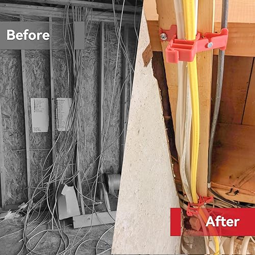 Miniatura 7 de Múltiples grapas para cables Romex, apiladores de cables eléctricos de plástico, asegura Romex, UF y (NM) no metálico, coaxial y de datosCAT 5,