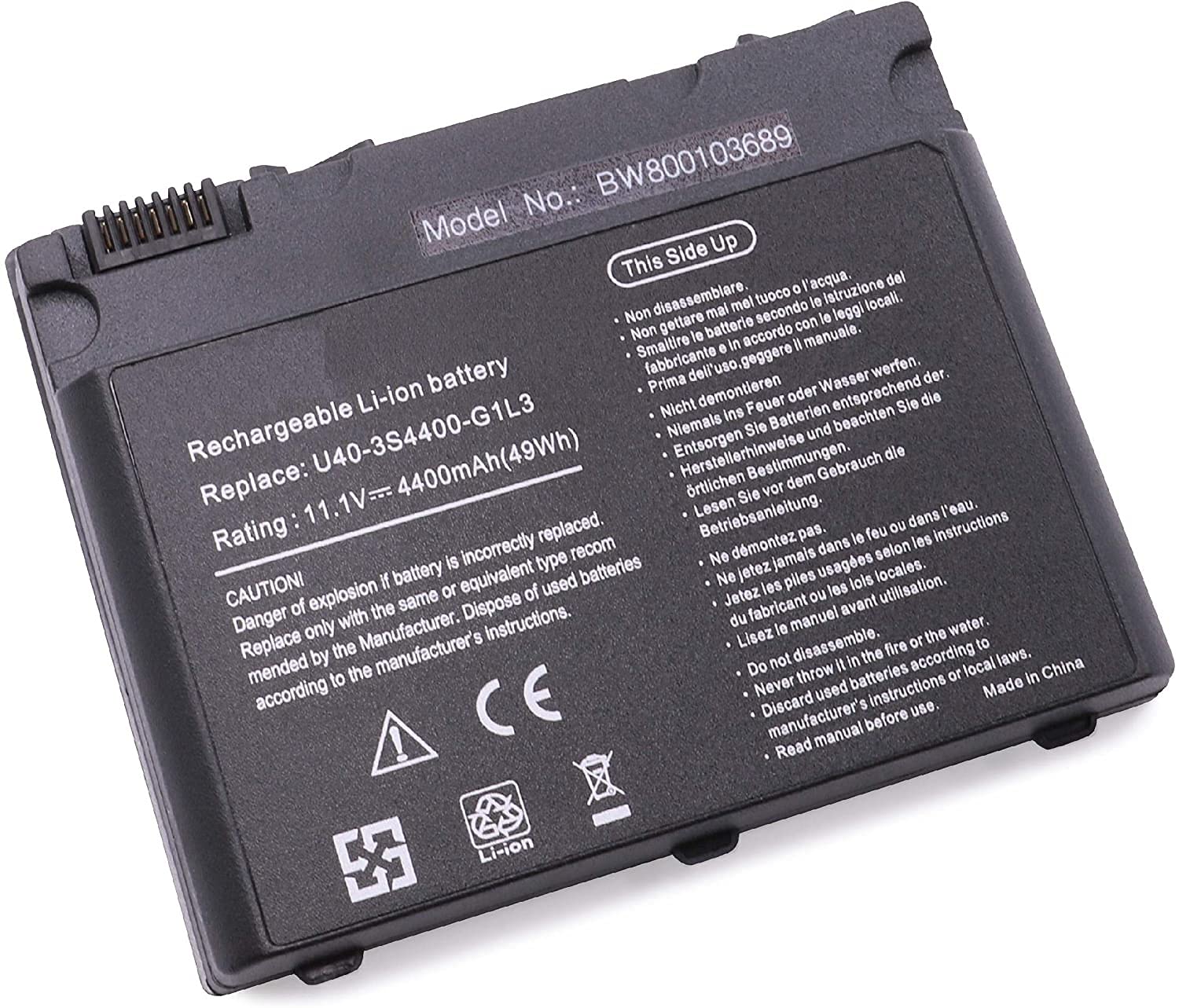 Laptop battery For Uniwill U40, U40SI1, U40SI2, U40SIx, U50SI1, U50SI2, U50SIx replacement for U40-4S2200-C1H1, U40-4S2200-C1L3.