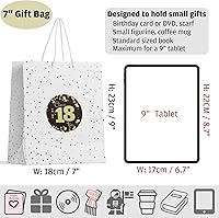 Vista 3 de Sumerk Set de regalo de cumpleaños 18 – Saludos a 18 bolsas de papel con tarjetas y calcomanías – 2 bolsas, 2 tarjetas, 2 calcomanías