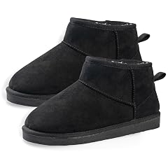 Mini Snow Boots for Women Lightweight Ankle Snow Boots Non-slip Suede Womens Boots for Outdoor Indoor