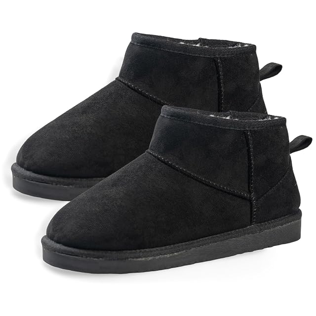 Mini Snow Boots for Women Lightweight Ankle Snow Boots Non-slip Suede Womens Boots for Outdoor Indoor