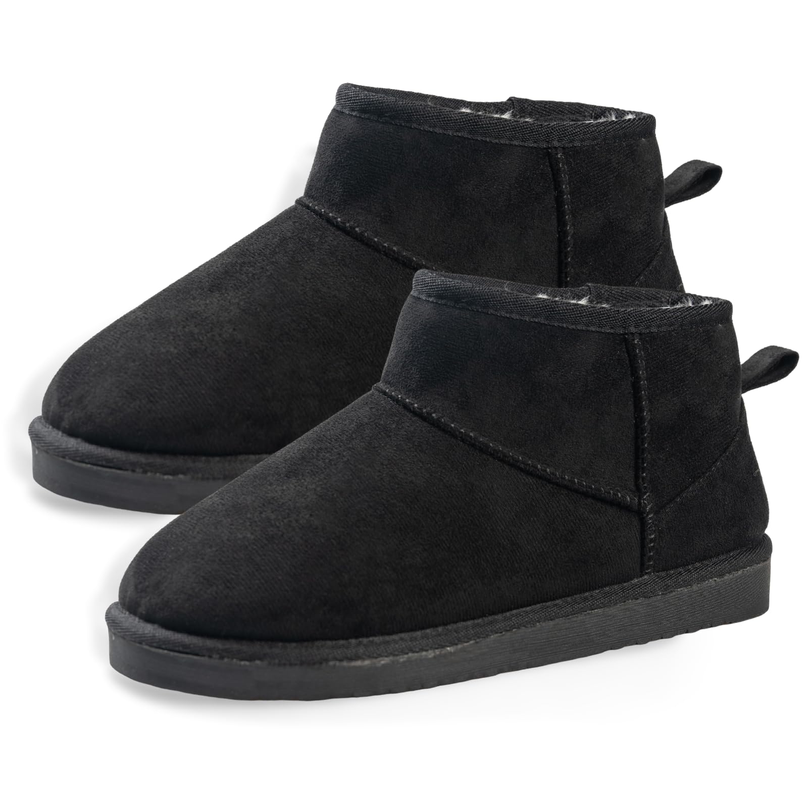 Mini Snow Boots for Women Lightweight Ankle Snow Boots Non-slip Suede Womens Boots for Outdoor Indoor