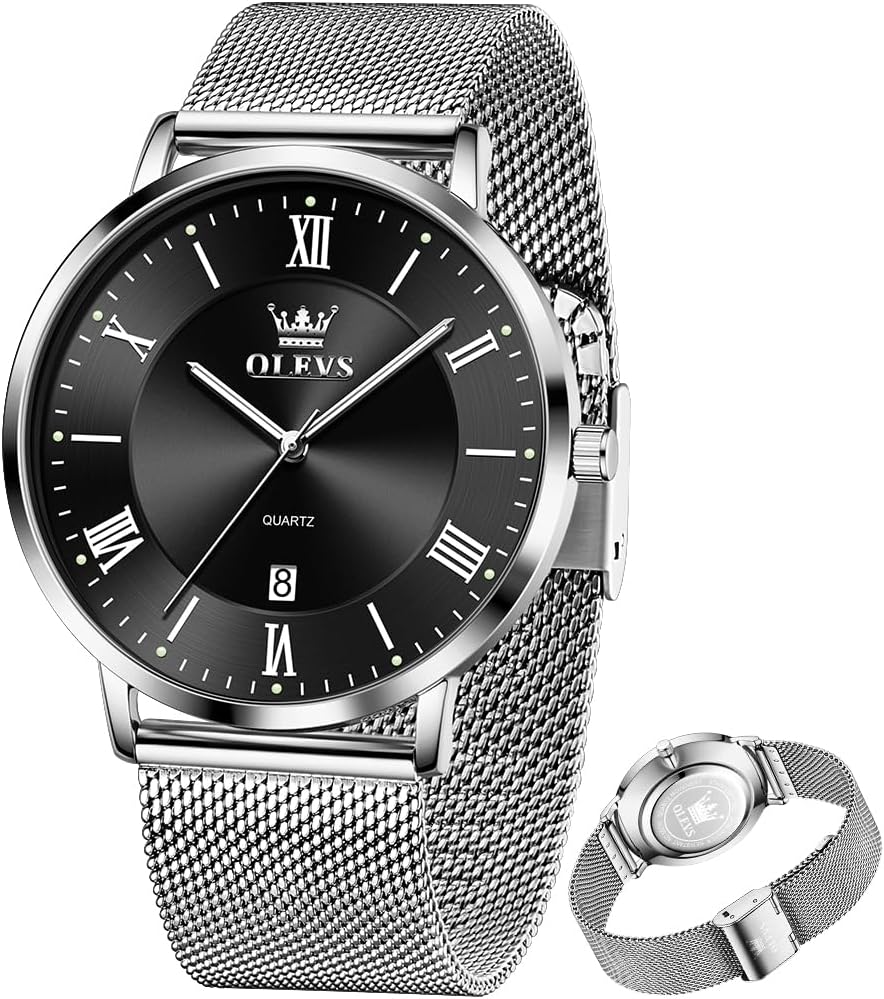 OLEVS Mens Gold Watches Analog Quartz Business Dress Watch Day Date Stainless Steel Classic Luxury Luminous Waterproof Casual Male Wrist Watches