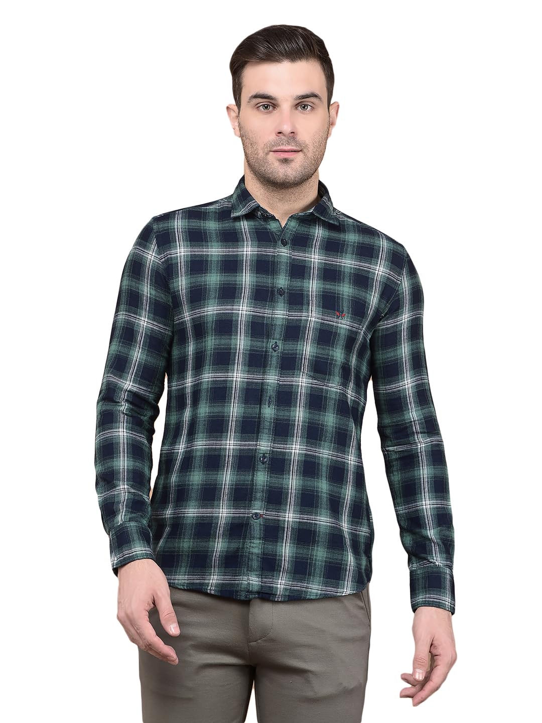 Crimsoune Club Men's Green Checked Shirt-picture-24