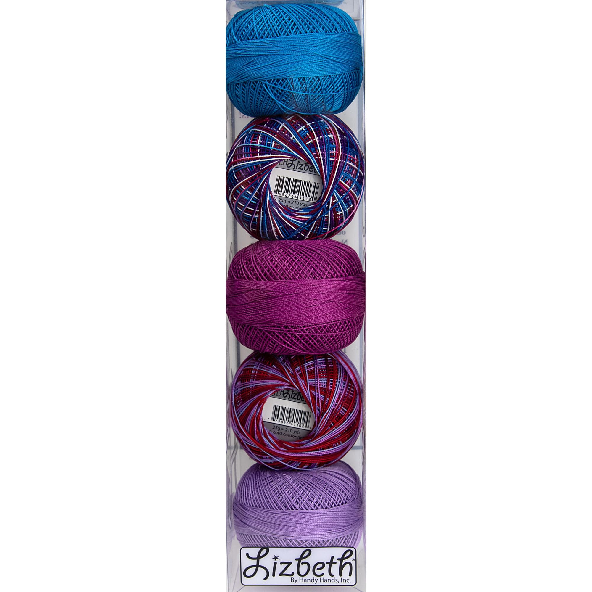 Handy Hands Lizbeth ASST Pack 10, Cotton, Ocean Sunset Assortment 5/Pkg