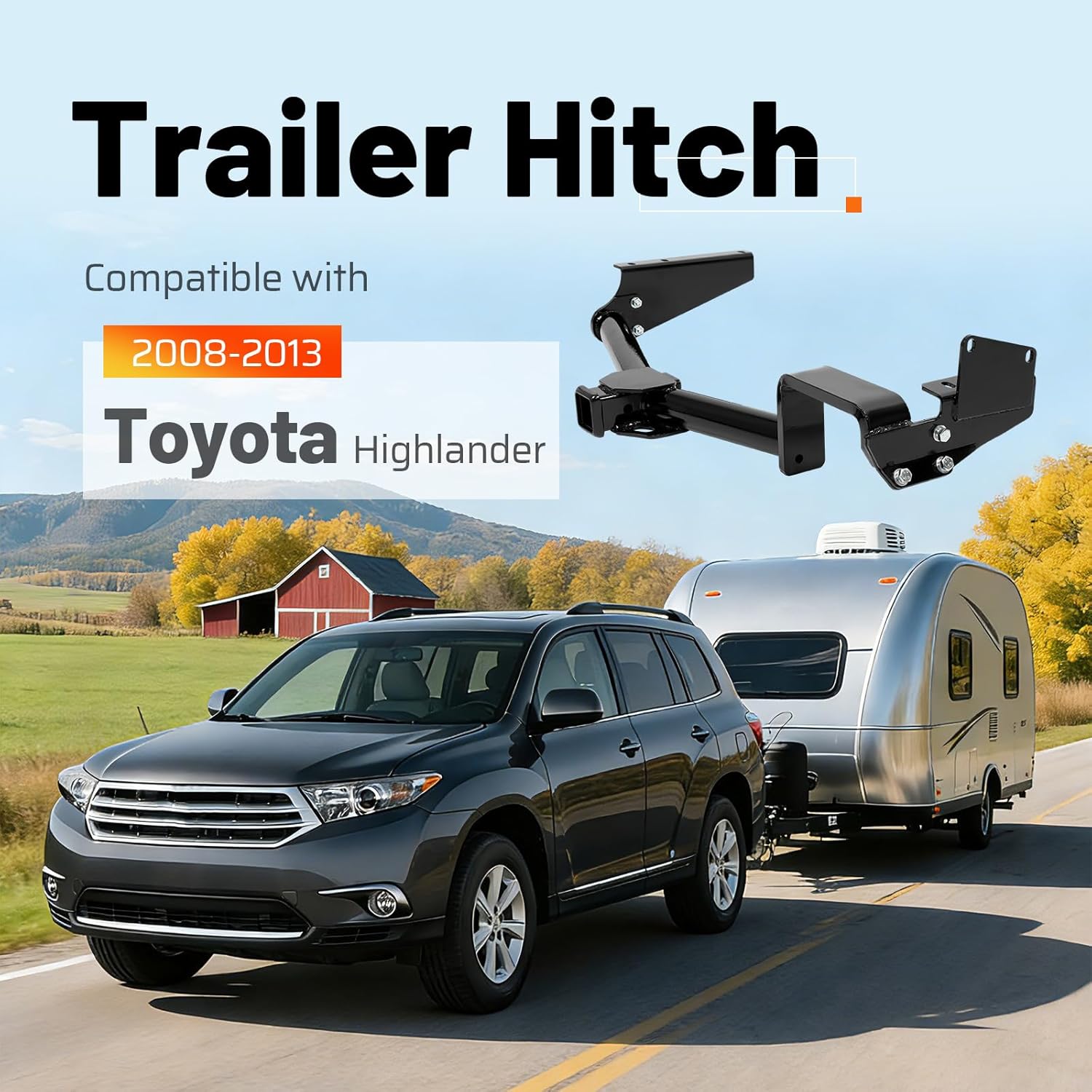 Class 3 Trailer Tow Hitch Receiver 2" Compatible with 2008-2013 Toyota Highlander