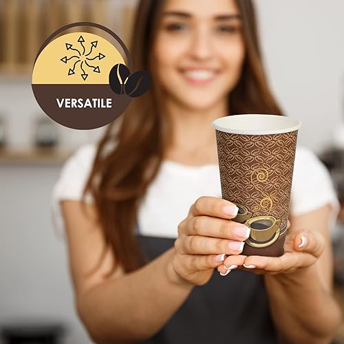 Miniatura 5 de PAMI Vasos de papel de café caliente desechables para llevar para bebidas calientes, vasos de papel de un solo uso para expreso, chocolate caliente,