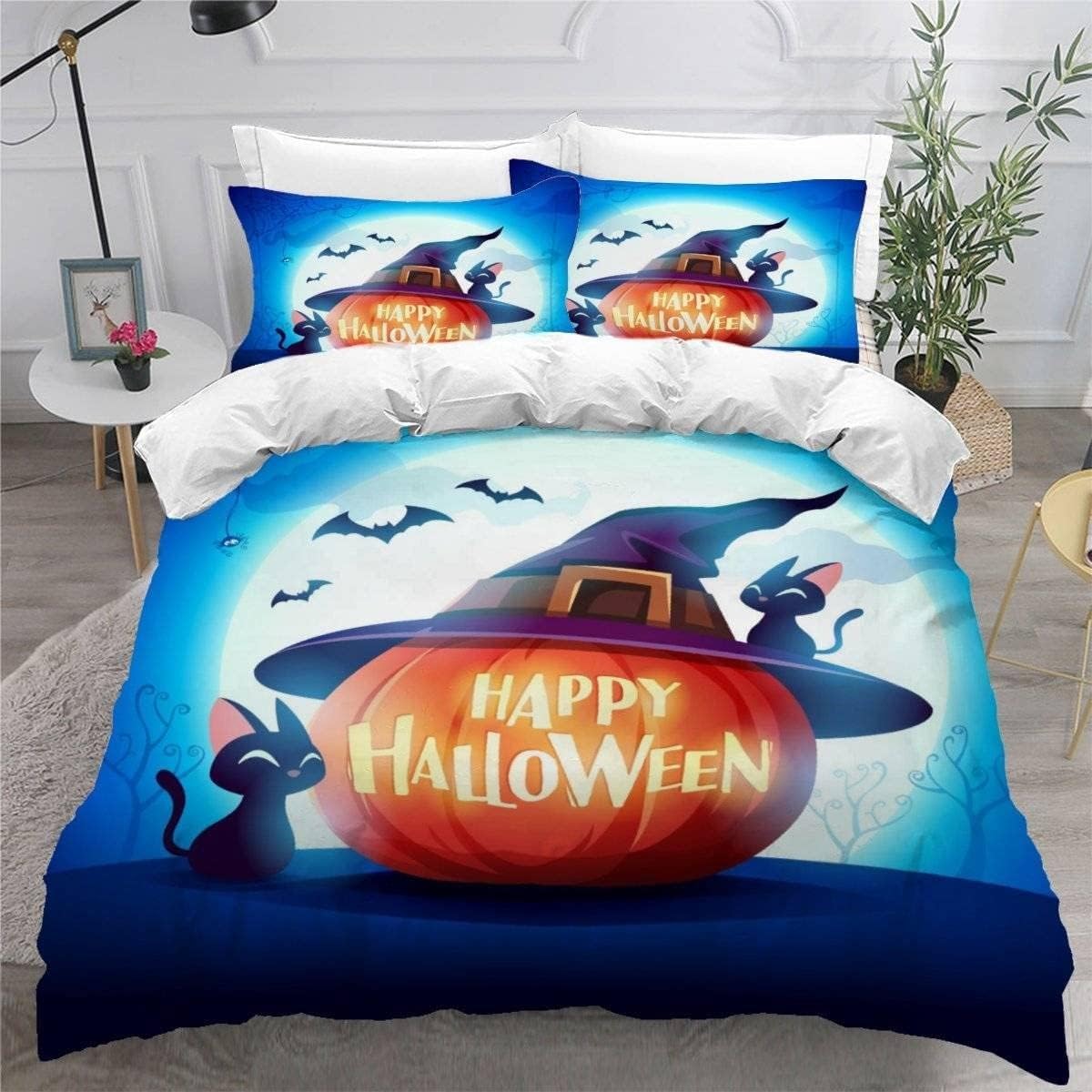 Housse de couette Halloween 220x240 pour une chambre cocooning en automne