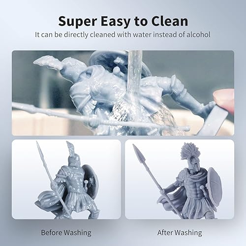 Miniatura 2 de ANYCUBIC 3D Printer Resin, Water Washable Resin, No Need Extra Alcohol and Easy to Clean, Fast Curing, Low Odor, Wide Compatibility for All LCD