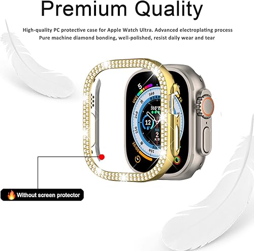 Miniatura 4 de Miimall Funda para Apple Watch Ultra 2Ultra Bling, iWatch 1.929 in, cubierta facial de diamante para mujeres y niñas sin protector de pantalla,