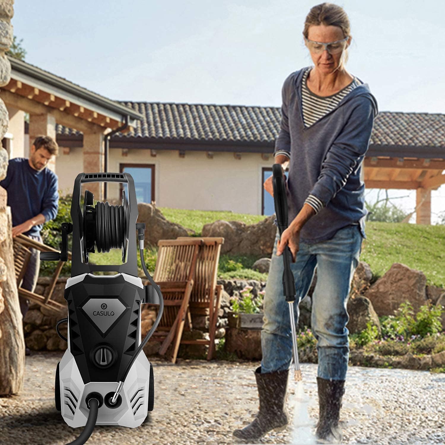 Best Deal Electric Pressure Washer Power Washer 1800w high Pressure Washer Car Washer with 5 Nozzles Built-in Detergent Tank,Hose Reels,Best for Cleaning Homes, Cars, Driveways, Patios Super Brands Electric Pressure Washer Power Washer 1800w high Pressure Washer Car Washer with 5 Nozzles Built-in Detergent Tank,Hose Reels,Best for Cleaning Homes, Cars, Driveways, Patios