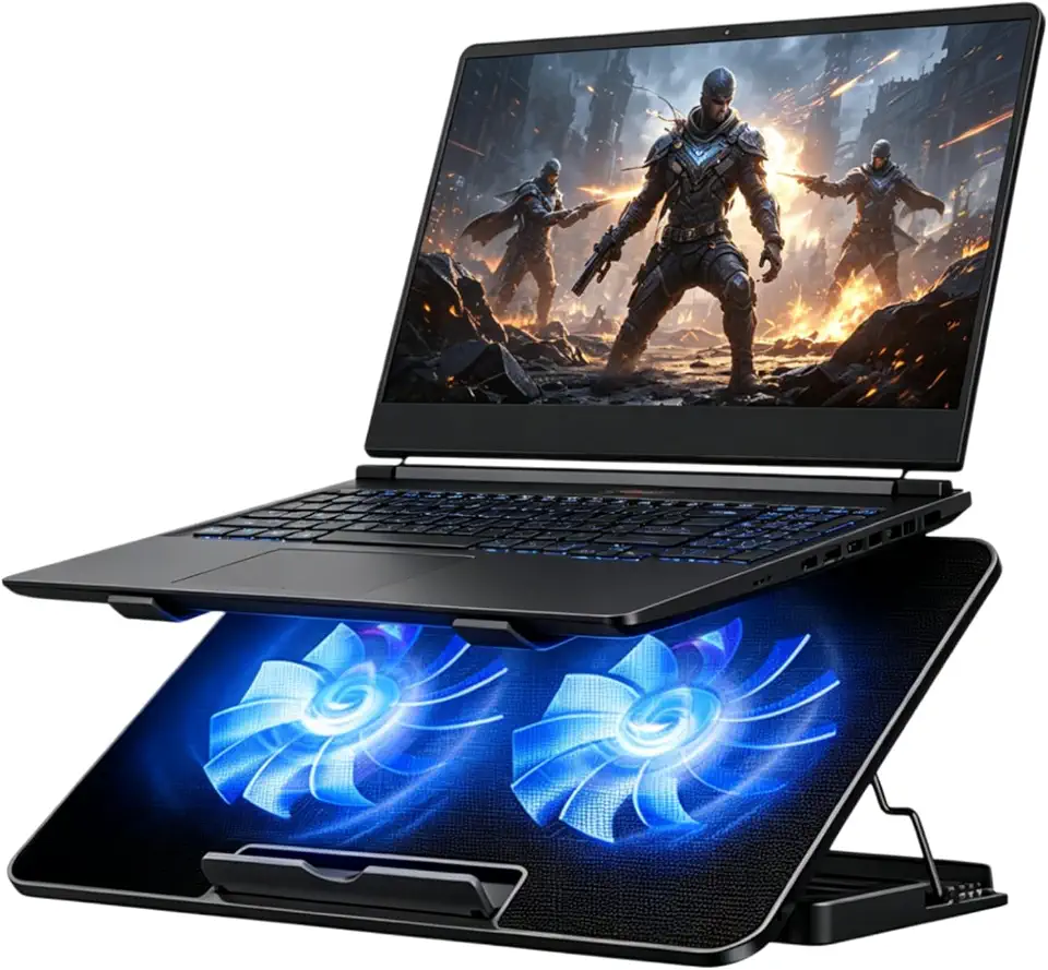 Laptop Cooling Pad with 2 Quiet Fans Notebook Cooler Stand