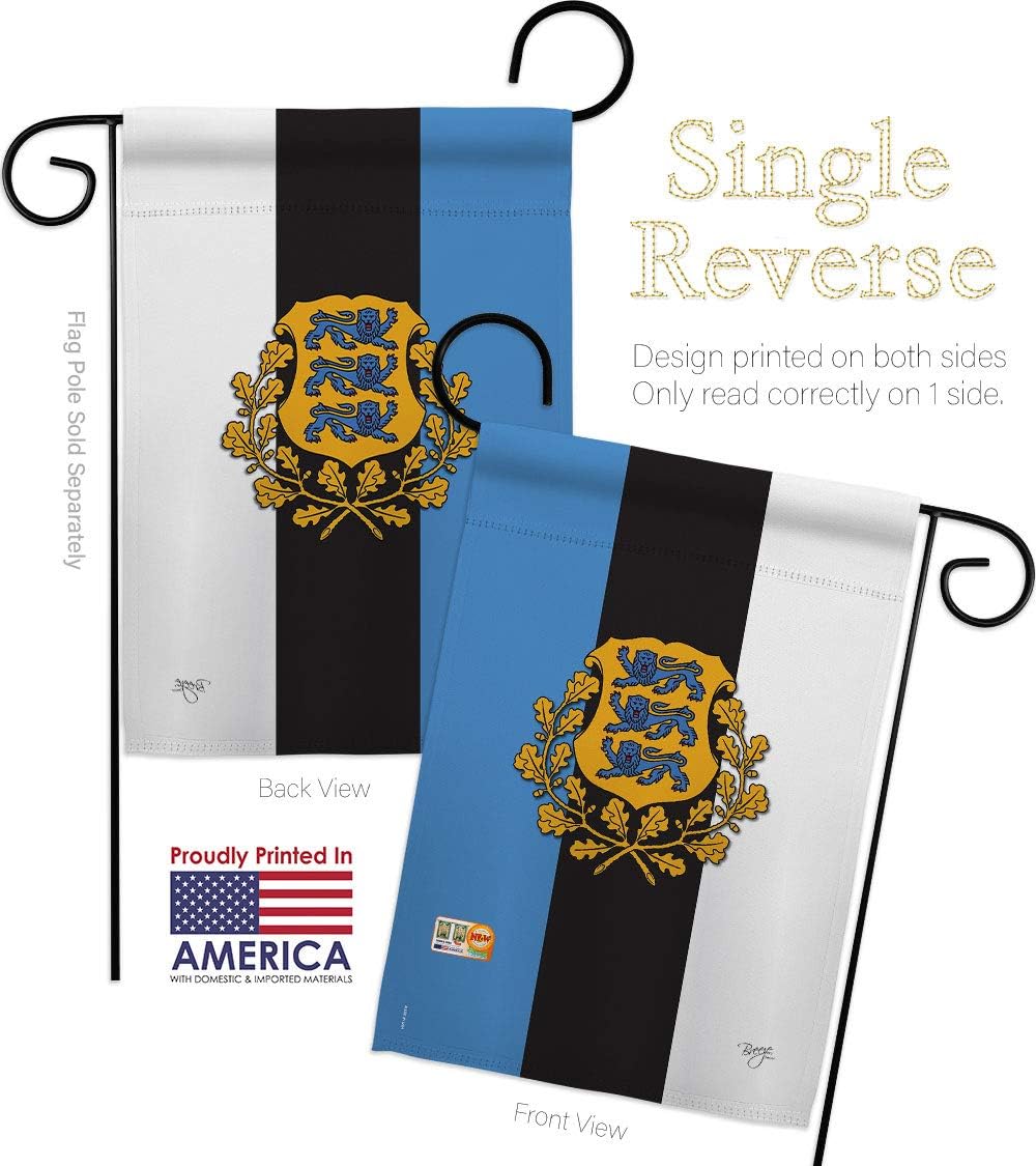 Estonia Garden Flag Set Wall Holder Regional Nationality Nation International World Country Particular Area Small Decorative Gift Yard House Banner Made In USA 13 X 18.5