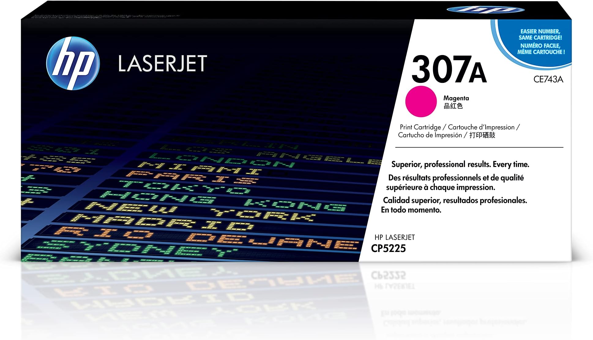 HP 307A Magenta Toner Cartridge | Works Color Laserjet Professional CP5225 Series | CE743A