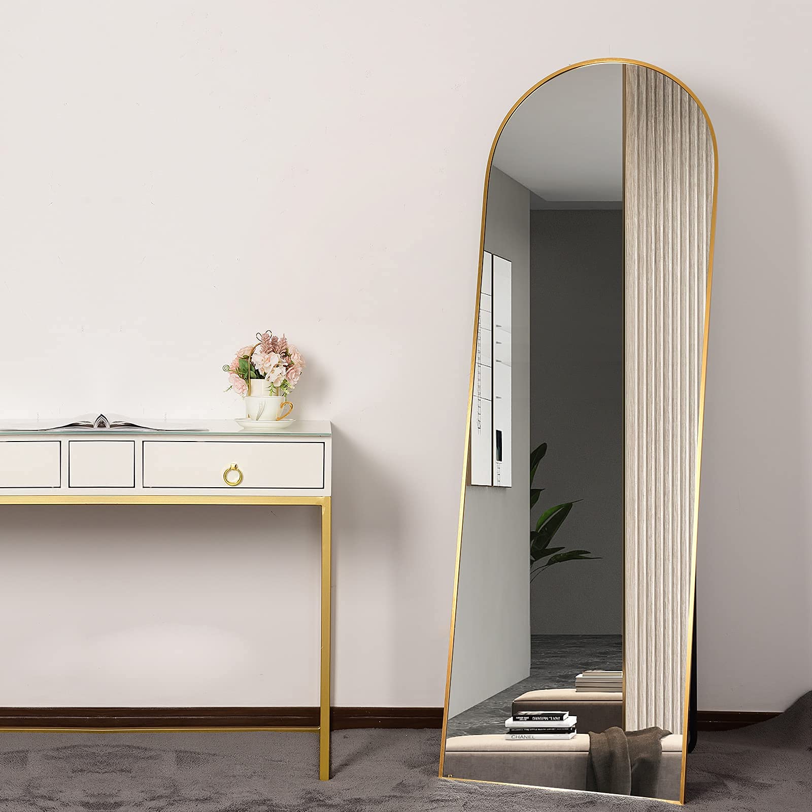 Buy BEAUTYPEAK 58"x18" Full Length Mirror Arch Floor Mirror Wall Mirror